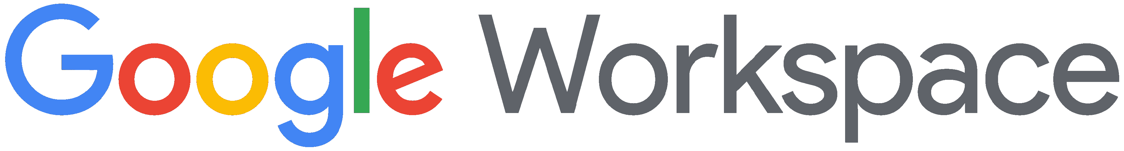 Google Workspace logo with colorful Google lettering and gray Workspace text.