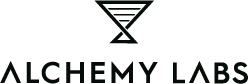 Alchemy Labs logo with a stylized hourglass icon above the text.