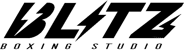 Stylized black text logo reading 'BLITZ' with a lightning bolt in place of the letter 'I' and 'BOXING STUDIO' written below.