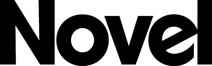 Black text spelling the word 'Novel' in a bold, modern font.
