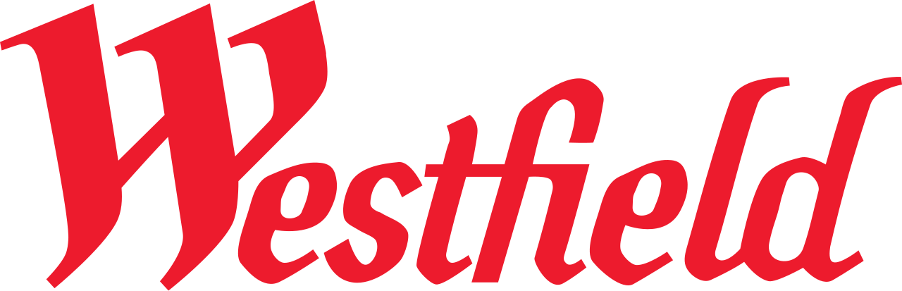 Red Westfield logo in stylized cursive font.