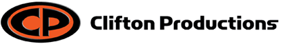 Clifton Productions logo featuring stylized letters CP in orange and black.