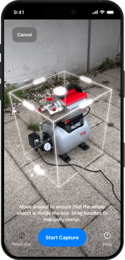 FastWork 3D Scan Object Capture in a mobile phone