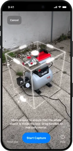 FastWork 3D Scan Object Capture in a mobile phone