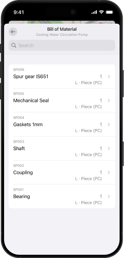 FastWork Bill of Material in a mobile phone