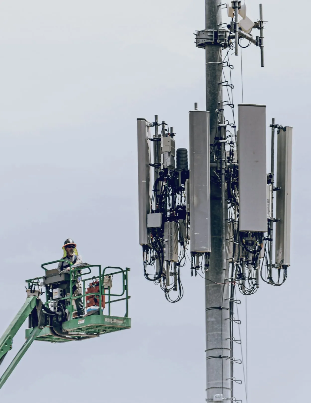 Cell tower technician inspection