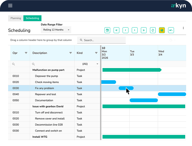 FastPlan drag and drop scheduling