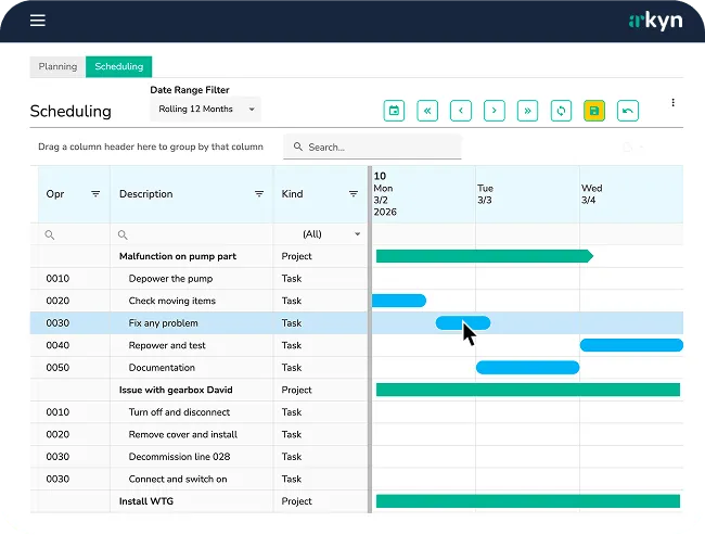 FastPlan drag and drop scheduling