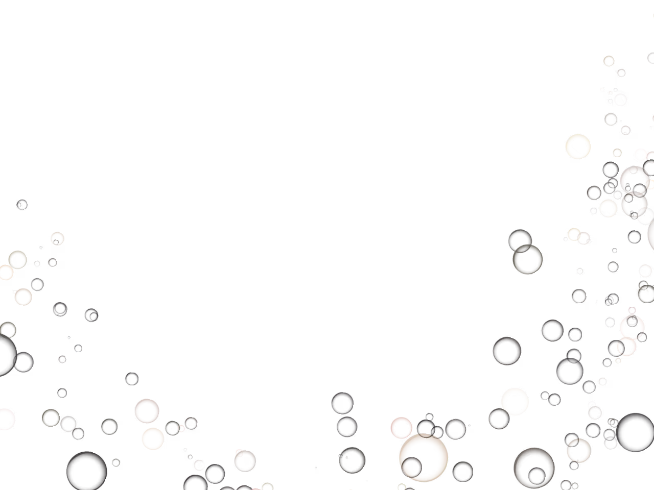 Abstract pattern of scattered translucent circles and squares in muted tones on a black background.