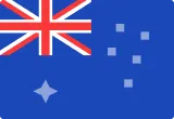 Flag of New Zealand with a blue field, the Union Jack in the top left, and four red stars with white borders on the right.