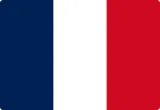 Flag of France with vertical blue, white, and red stripes.