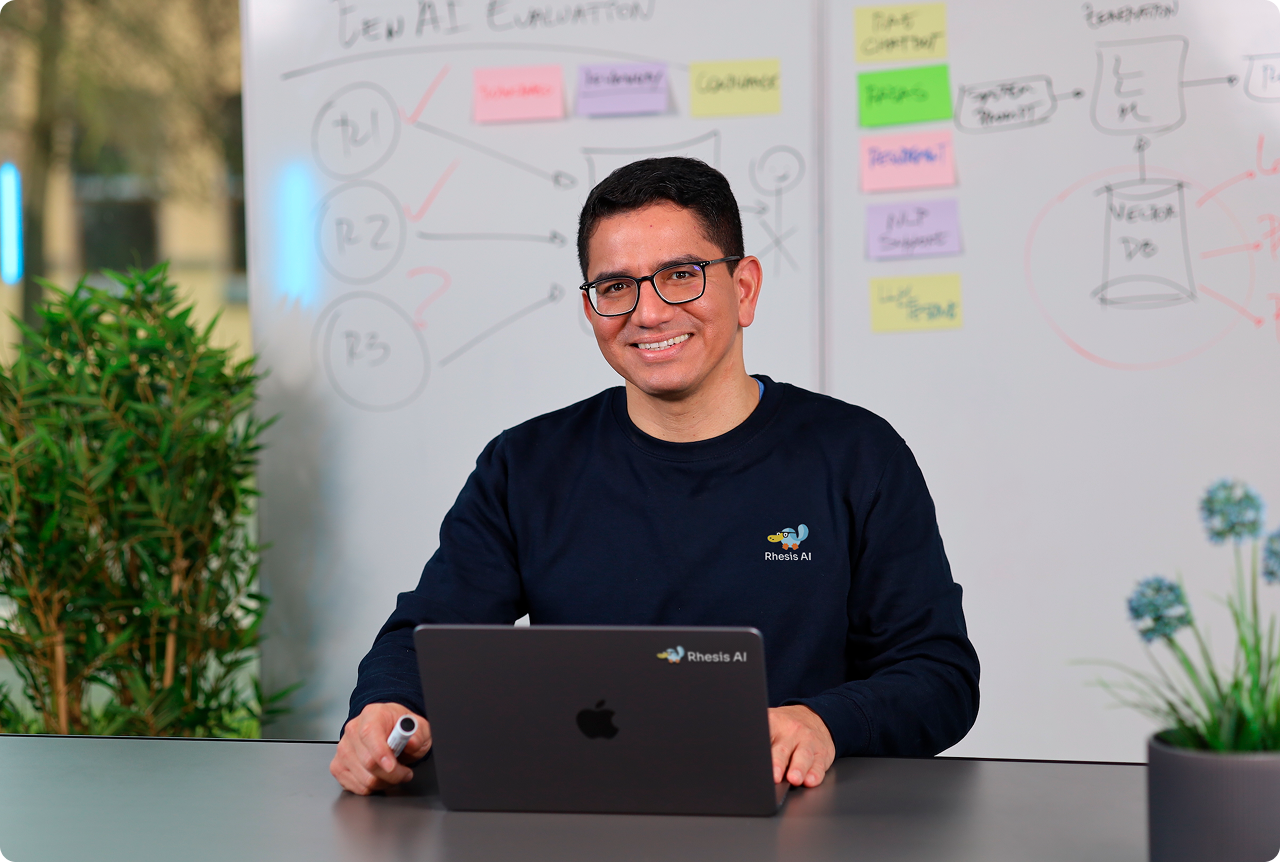 A brand identity that finally reflects the open-source, developer-first company Rhesis had already become. 