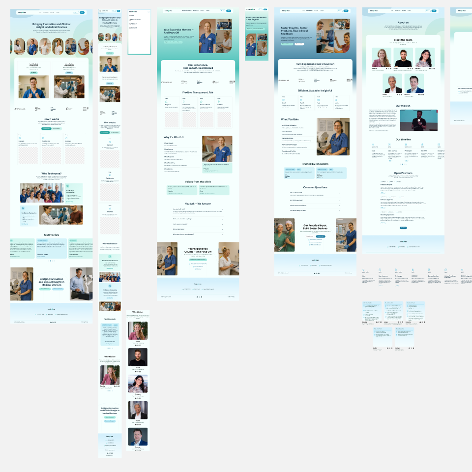 Every decision was made to help TechNurse communicate more clearly, look more professional, and improve conversion across the user journey.