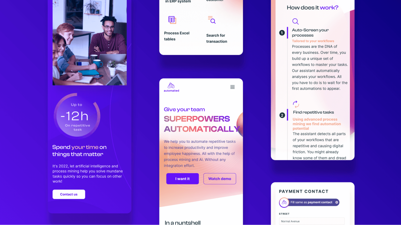 Every decision was made to help automaited look more credible, approachable, and relevant for enterprise clients.