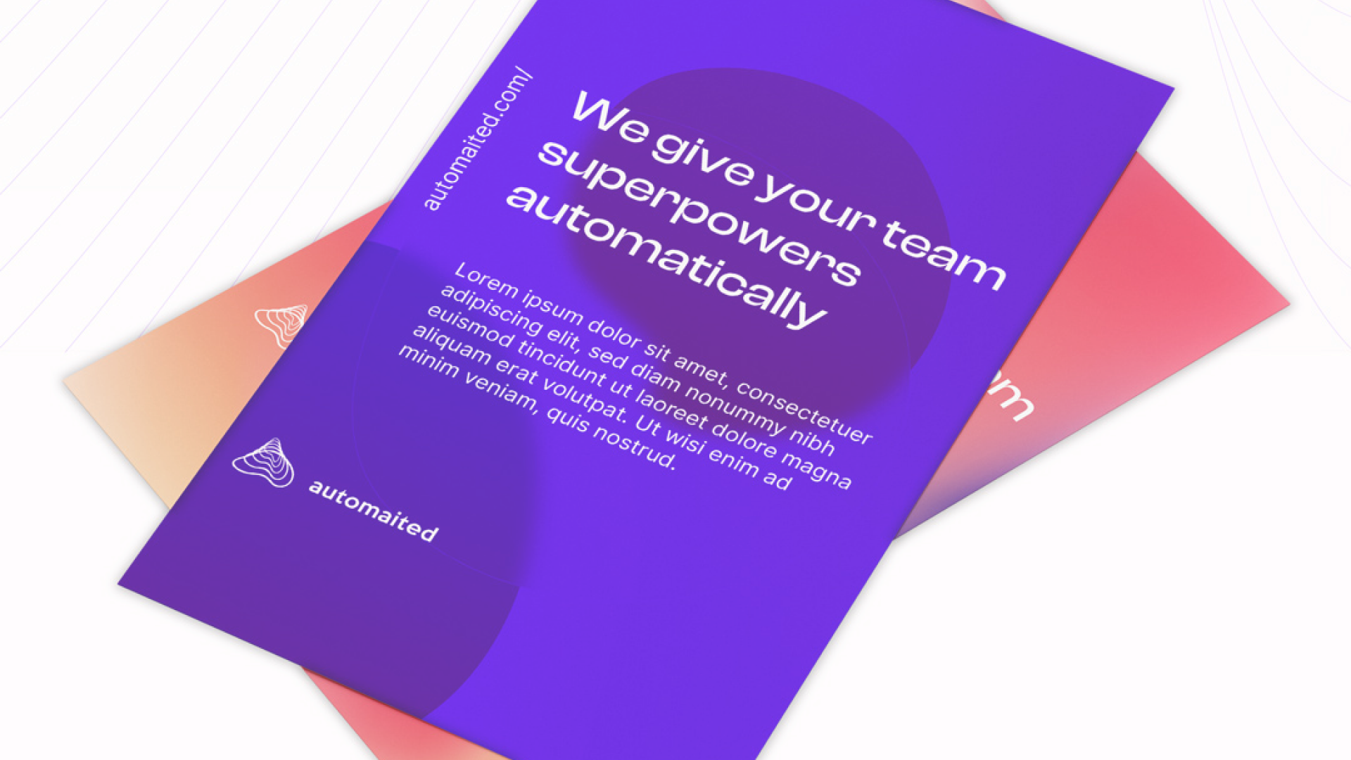 Purple Automaited handout promising automated support for business teams