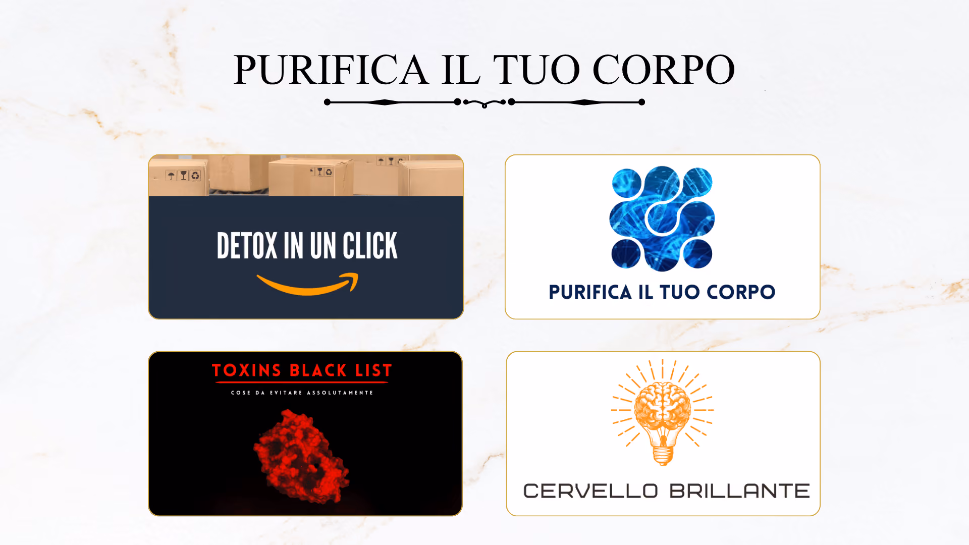 Salute a 360° | Purifica il tuo corpo - categorie: Detox in un Click, Purifica il Tuo Corpo, Toxin Black List, Cervello Brillante