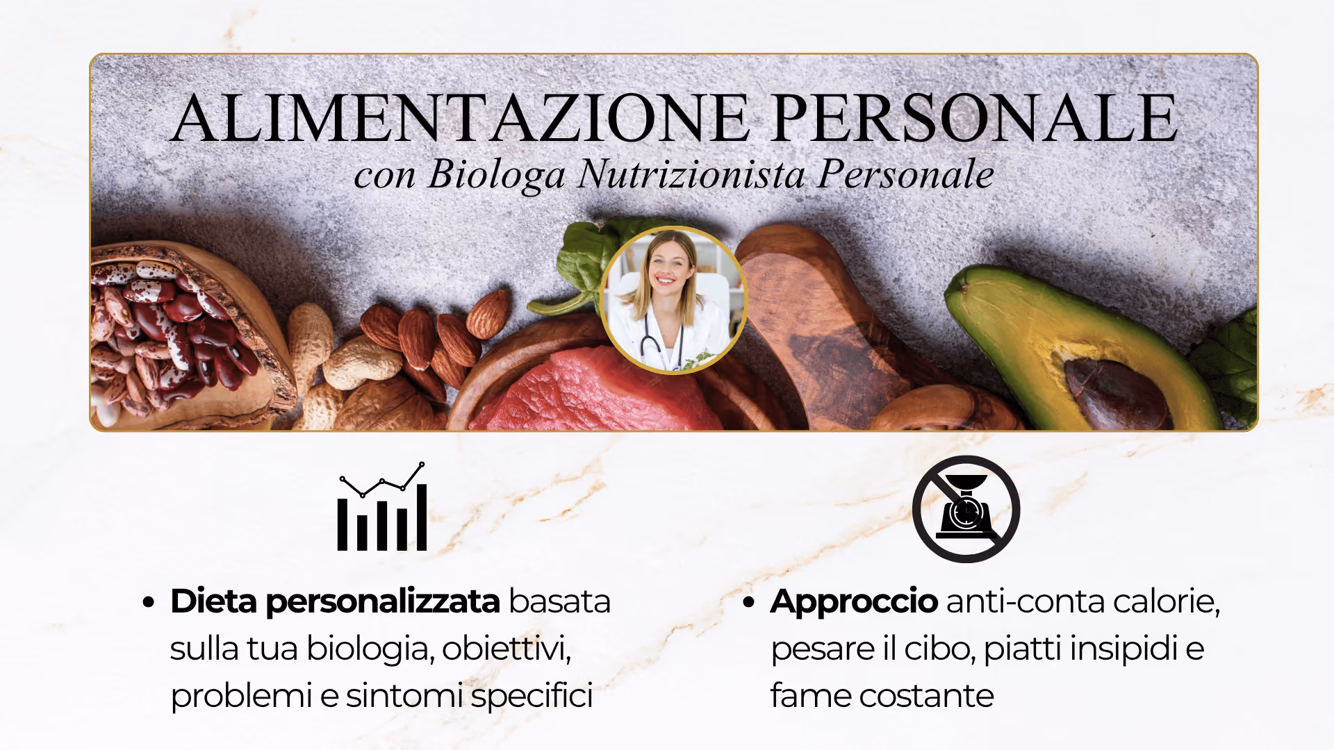 Salute a 360° | Alimentazione Personale con Biologa Nutrizionista Personale: Dieta personalizzata basata sulla tua biologia, obiettivi, problemi e sintomi specifici; Approccio anti-conta calorie, pesare il cibo, piatti insipidi e fame costante