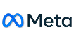 Meta company logo with a stylized blue infinity symbol and the word 'Meta'.