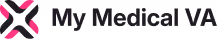 My Medical VA company logo with stylized pink and gray X icon