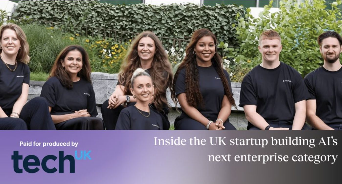 The Resolutiion team outdoors, with the headline Inside the UK startup building AI's next enterprise category