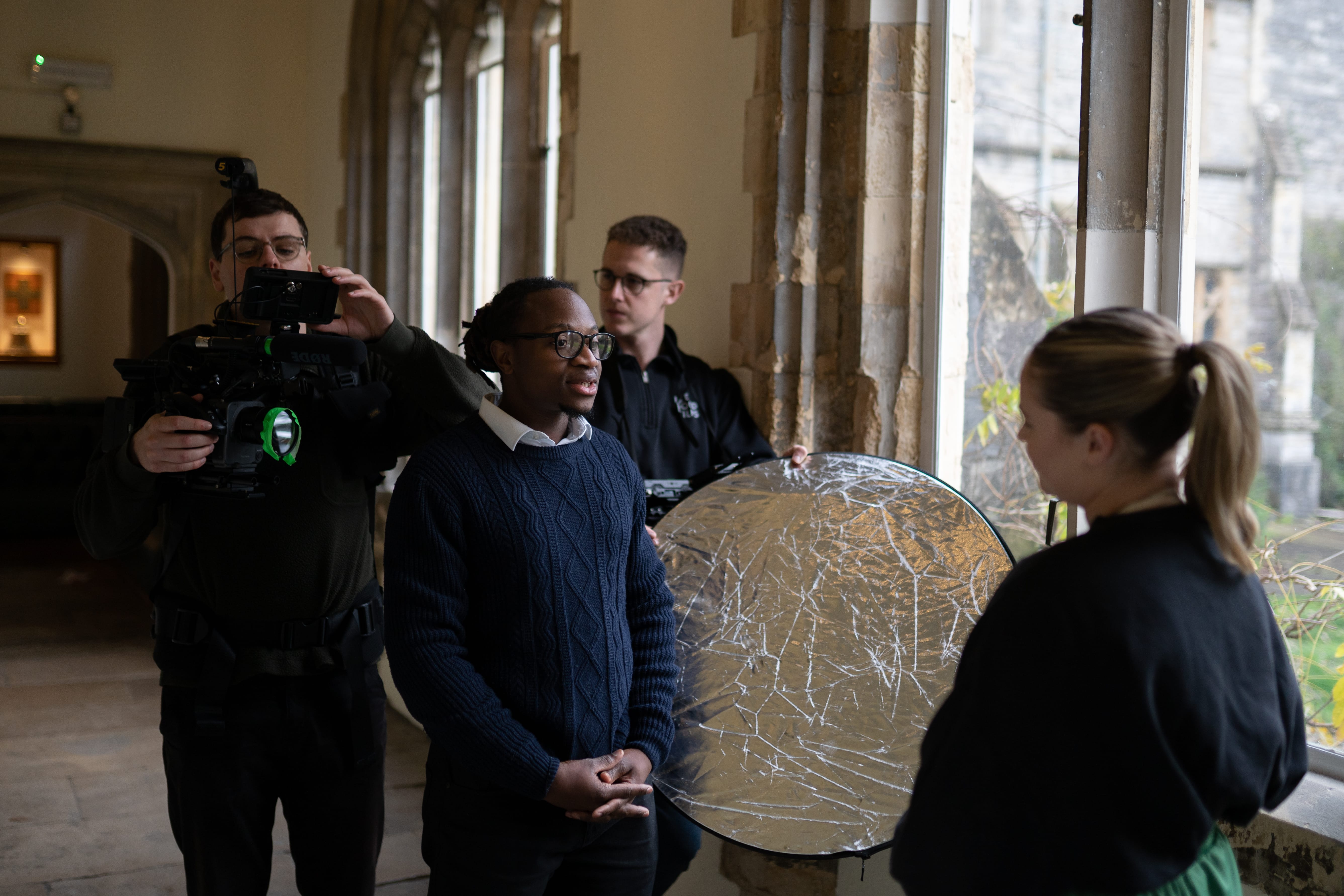 Feel Good Films filming a student at Chichester University