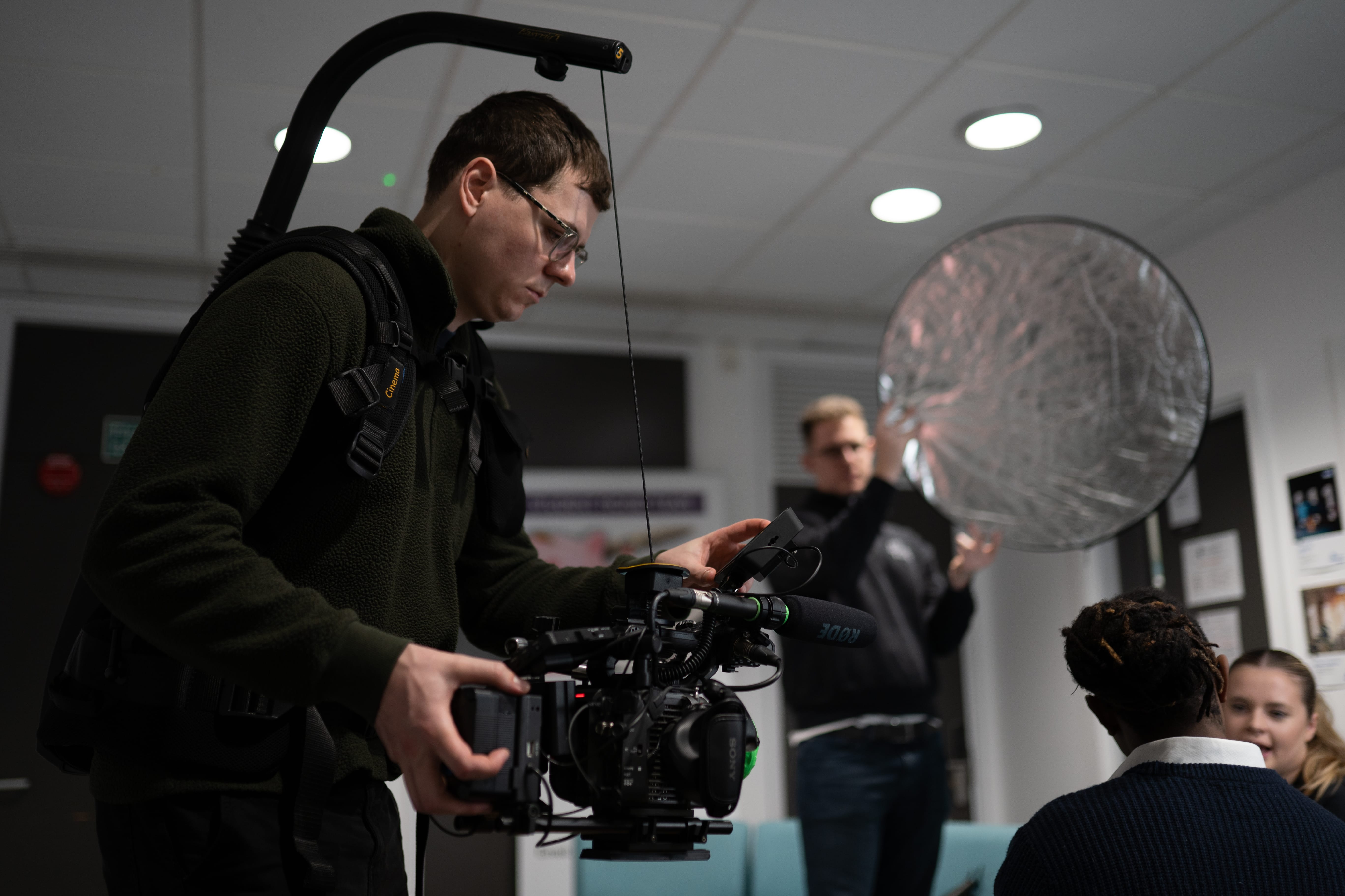 Feel Good Films filming a student at Chichester University