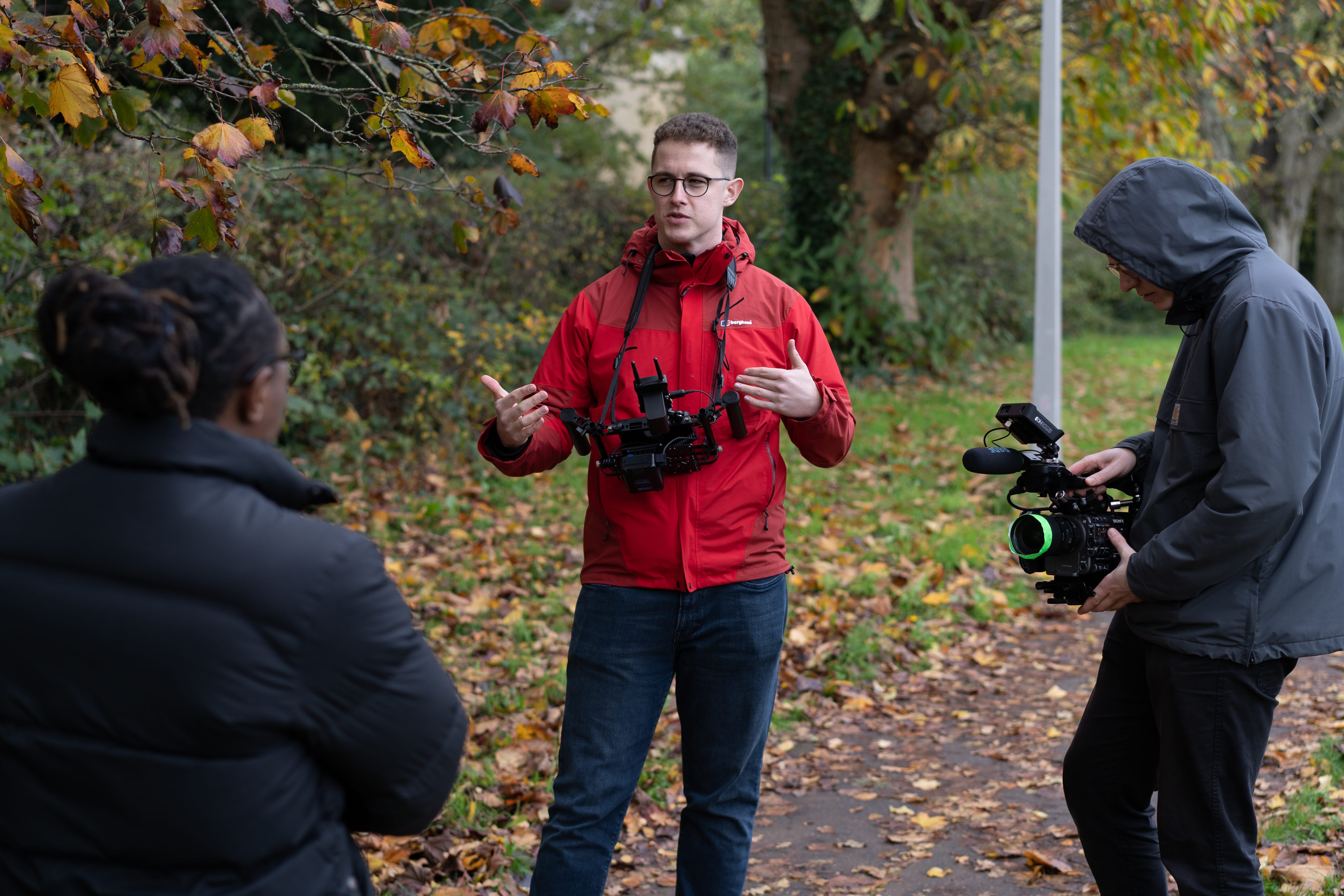 Feel Good Films filming a student at Chichester University