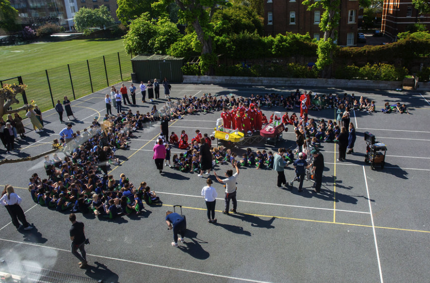 Filming in a independent school in London