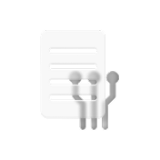 Icon of a document with three connected nodes below it representing a network or data linkage.