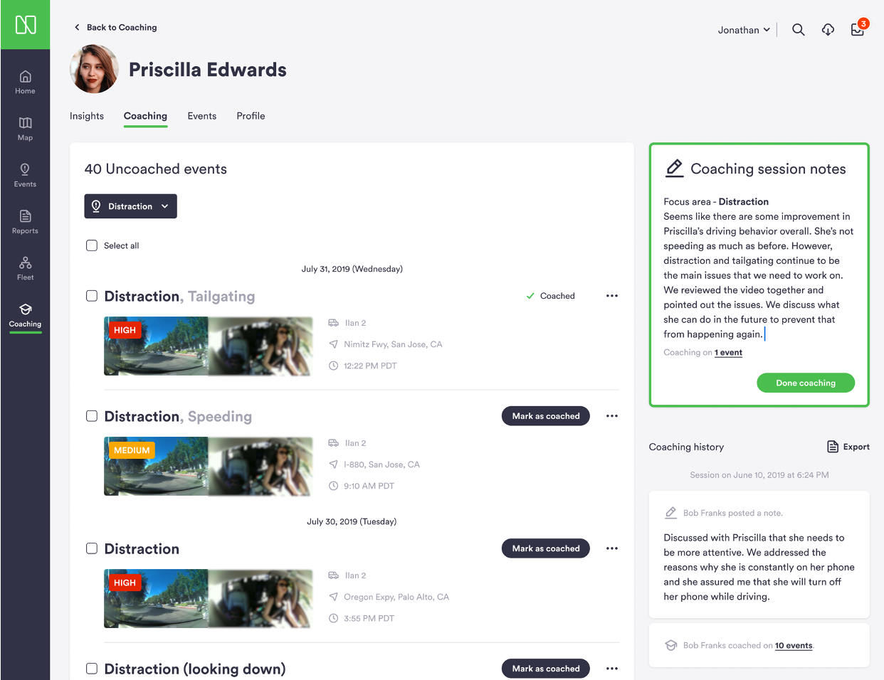 Document Coaching Effectiveness