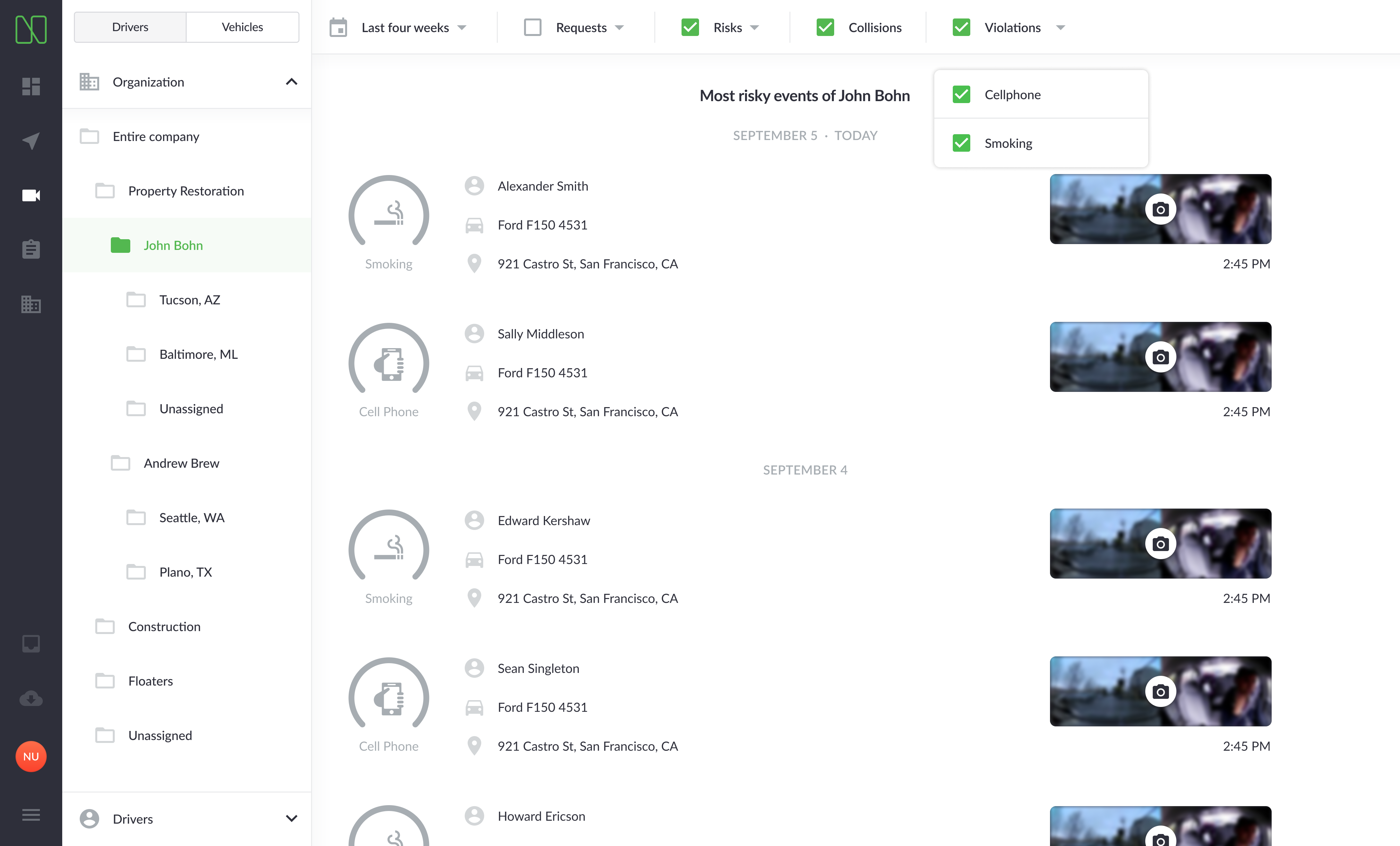 Nauto Driver Fleet Safety App Screenshot