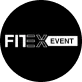 Black circular background with white text displaying 'FITEX EVENT'.