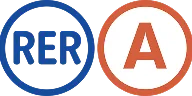 Blue circular RER logo next to a red circular letter A logo.