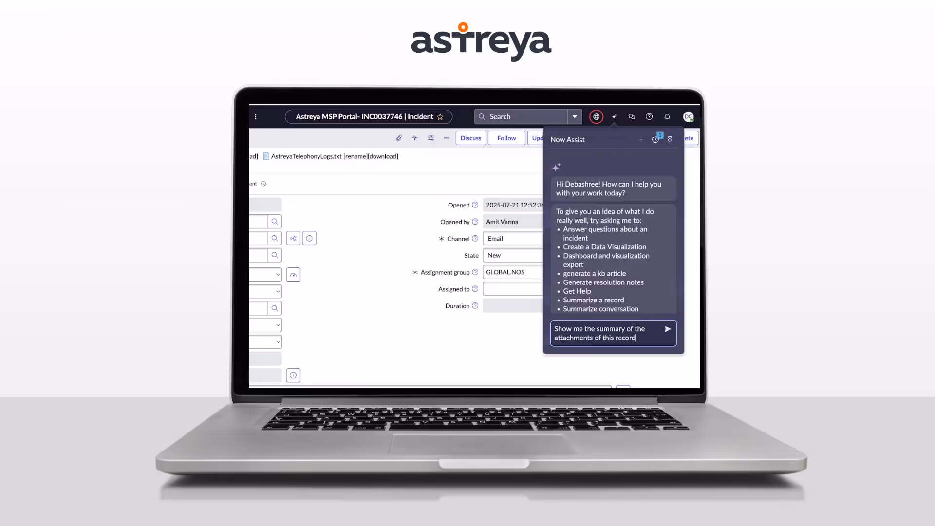 Astreya AI Attachment Summarizer Now on ServiceNow Store