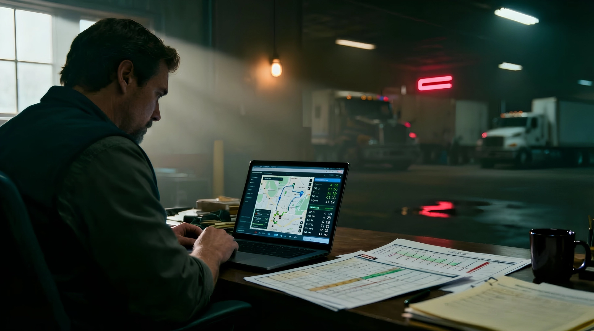 Fleet manager comparing ELD providers on a dashboard