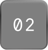 Black square button with rounded corners showing white number zero two '02'.