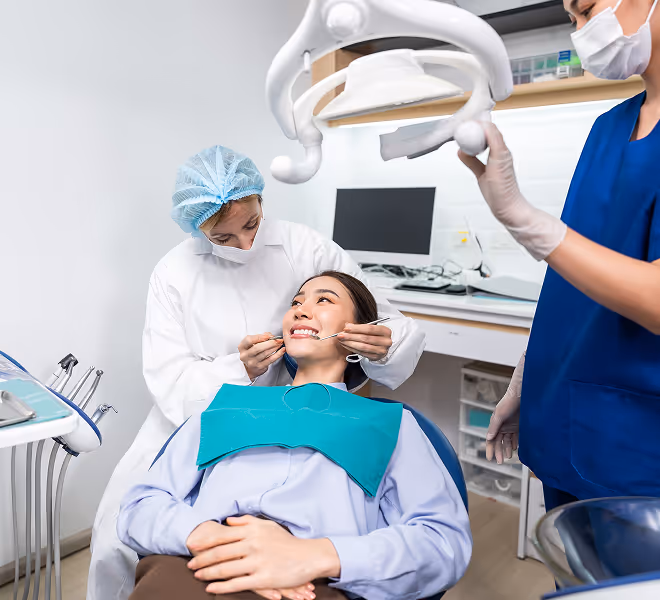 Patient receives dental treatment highlighting health benefits supported by South Florida Horsemen’s Group.