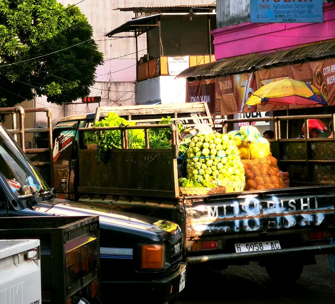 Truck loaded with produce supporting South Florida Horsemen’s Group food program.