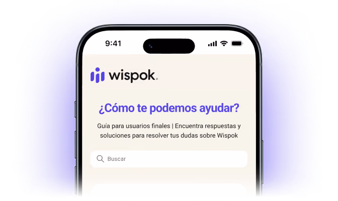 Pantalla de móvil mostrando un Centro de Ayuda y título ¿Cómo te podemos ayudar?