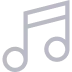 Black musical note icon on a transparent background.