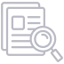 Search icon featuring a magnifying glass symbol inside a rounded square.