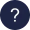 White question mark centered on a dark blue circular background.