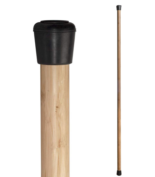 Wooden mobility stick with rubber grip ends for stretching exercises