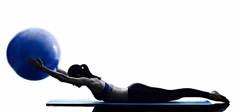 big ball exercise of back muscles