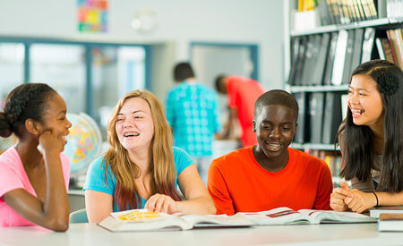 SS Diverse Students Studying Happy