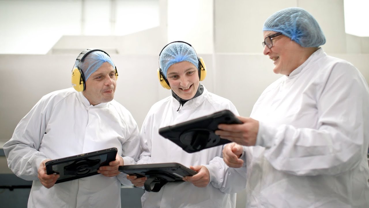 Factory worker in a lab.