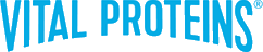 Vital Proteins brand logo in blue text on white background.