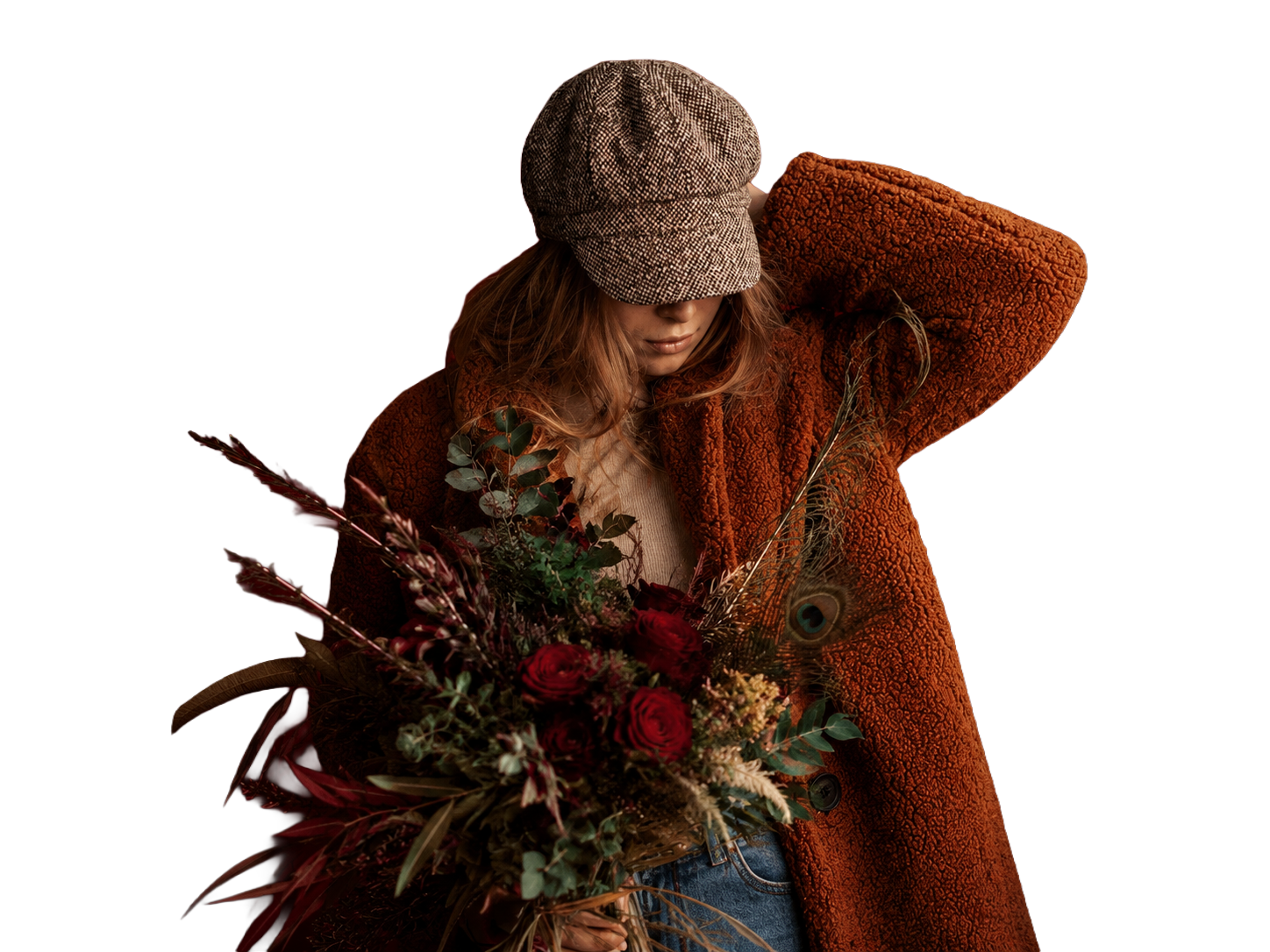 Woman holding a luxury floral bouquet