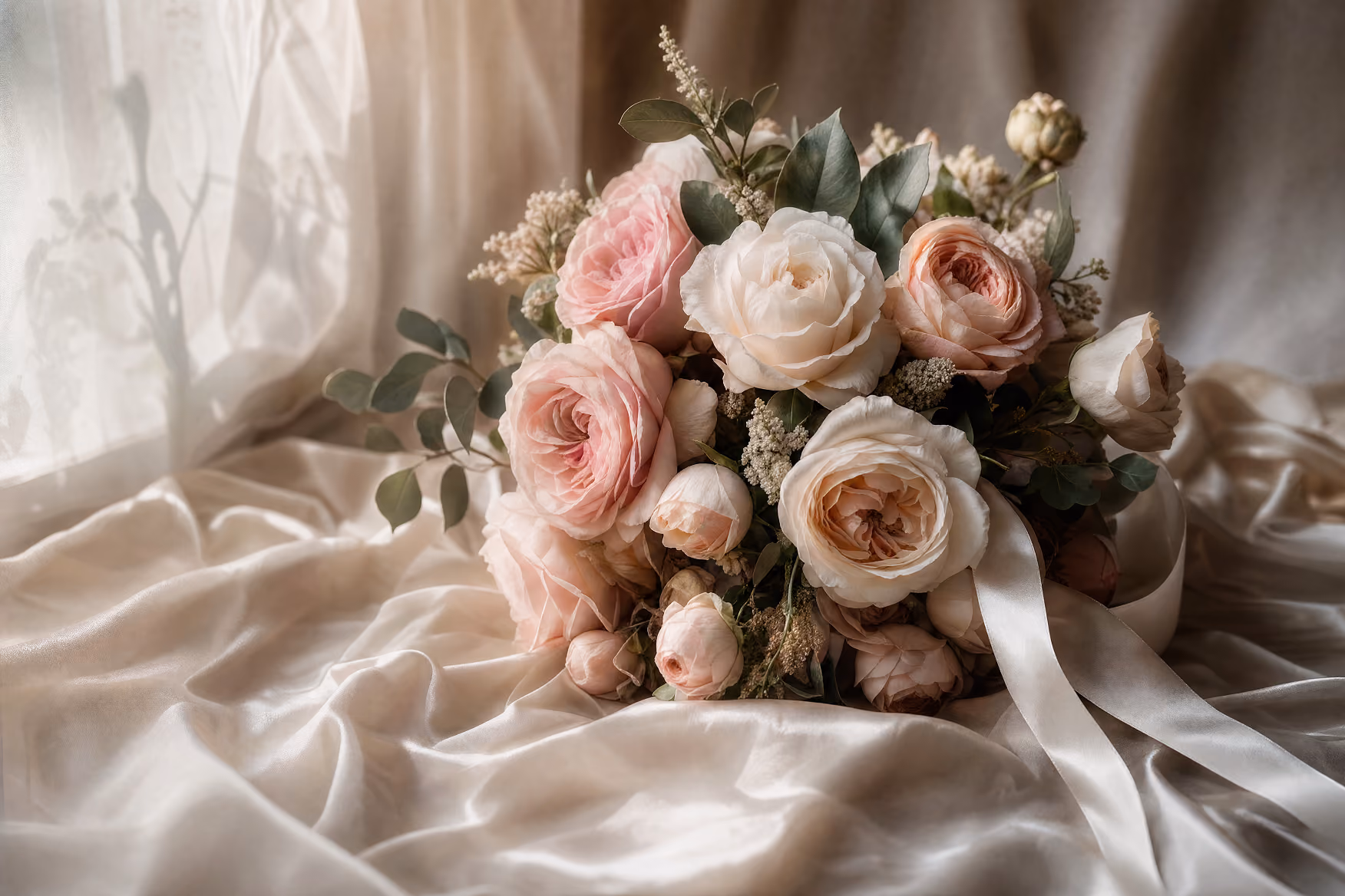 Soft neutral flower bouquet