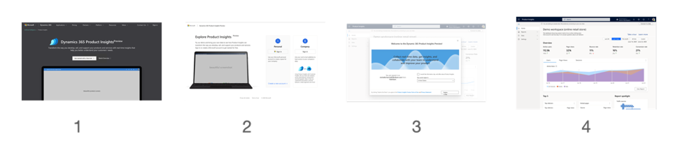 The new onboarding screens (4 total) ending in a demo version of the software